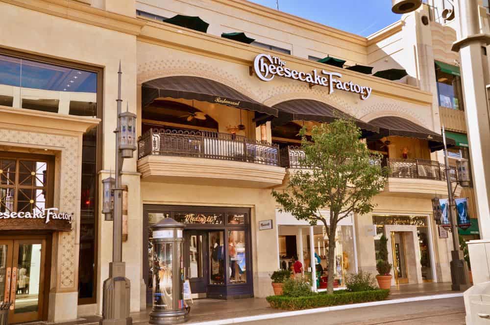 Cheesecake Factory restaurant in the Grove shopping centre in Los Angleles dec4