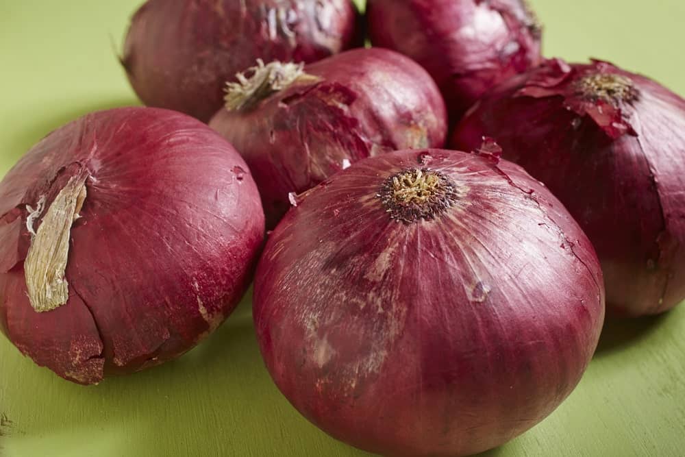 a bunch of Bermuda onions