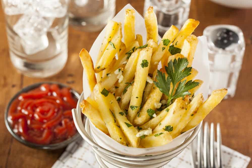 Garlic and Parsley French Fries with Ketchup.