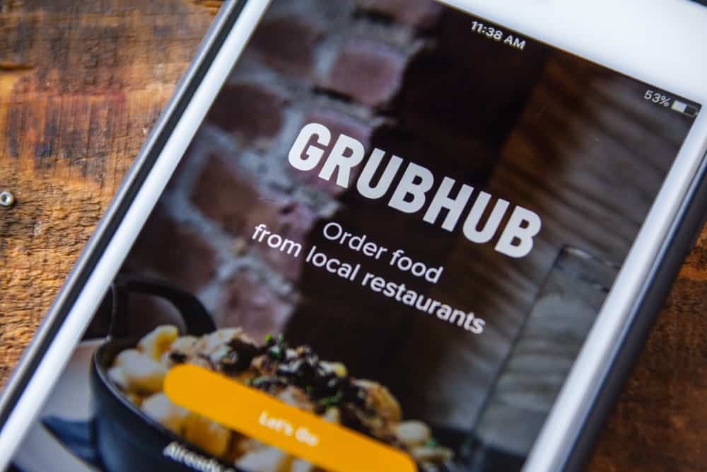 Grubhub mobile app displayed on a smartphone.