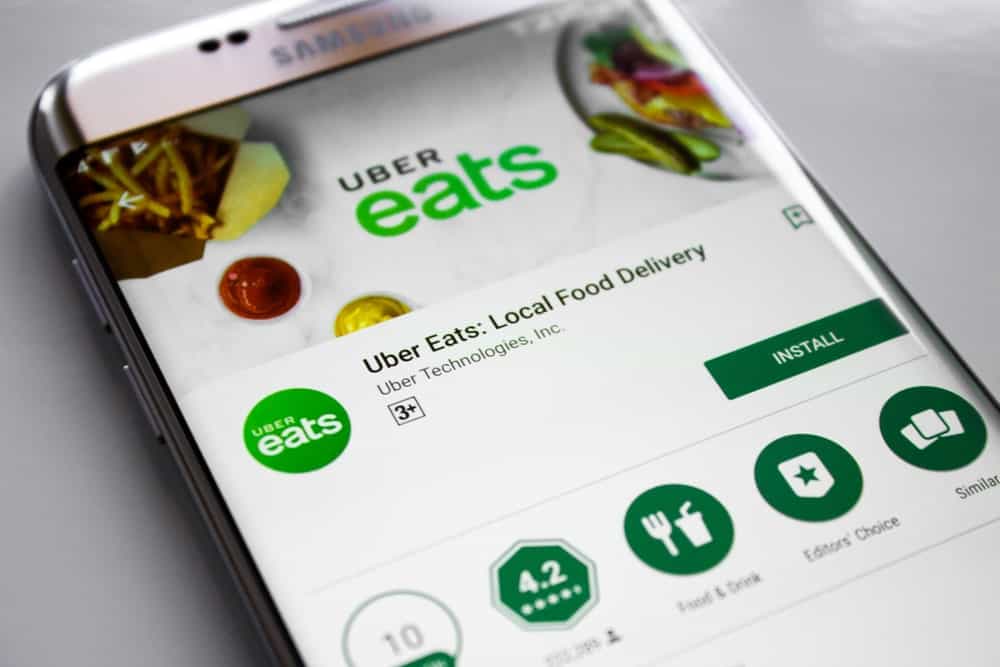 UberEats mobile app displayed on a smartphone.