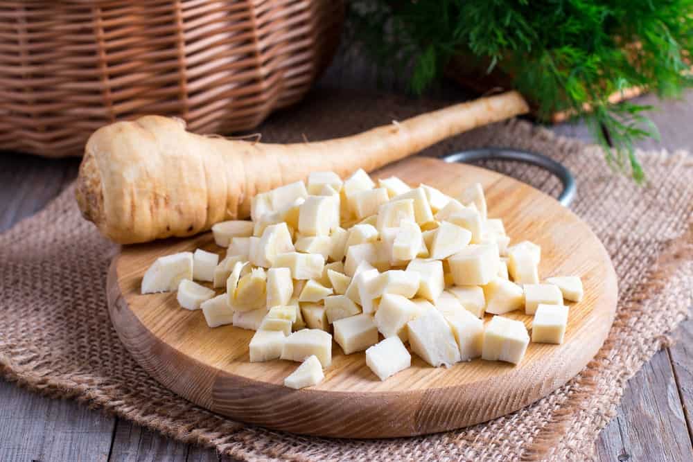 Parsnips on a kitchen table