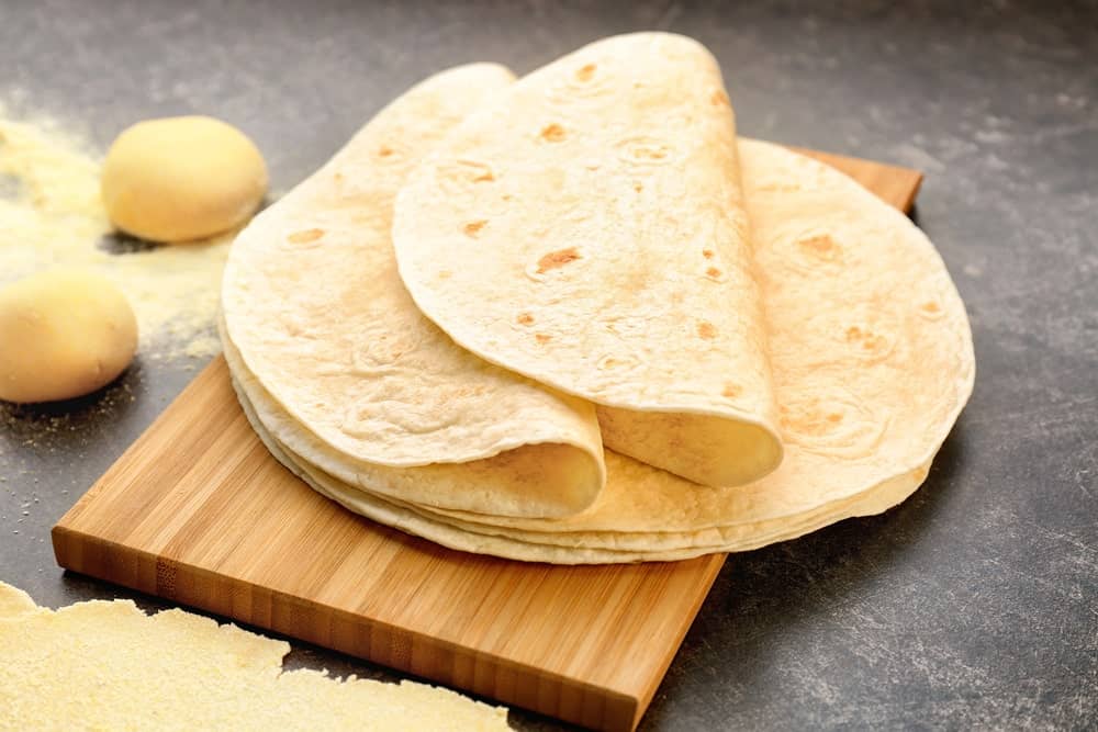 Flour Tortilla on a chopping board