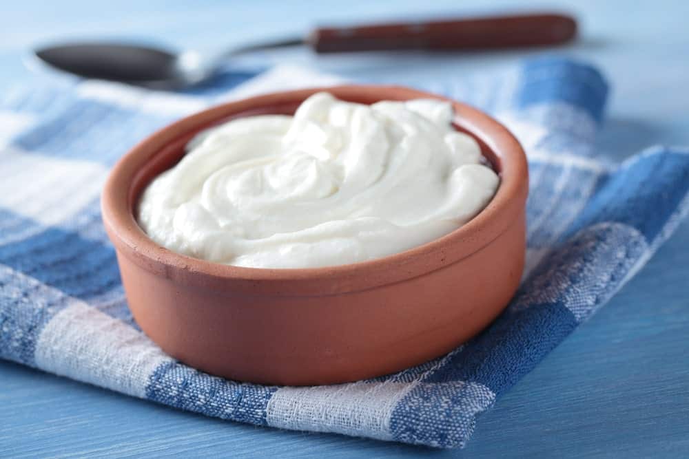 bowl of plain Greek yogurt