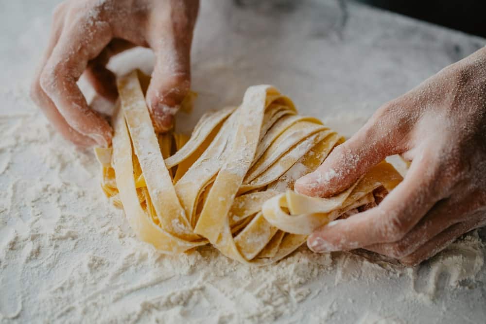 A close look at the process of making homemade pasta.