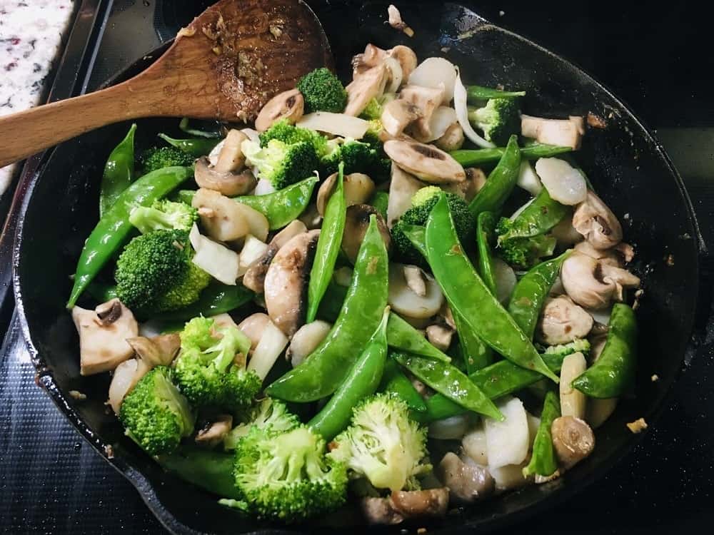 The vegetables are being cooked separately.