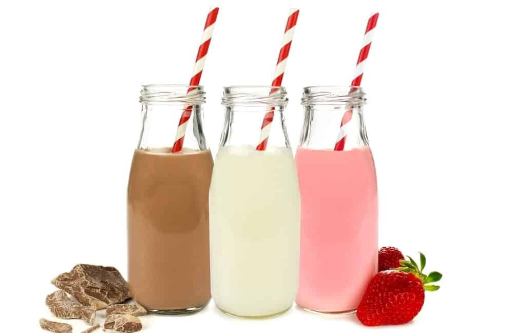 Bottles of protein shakes