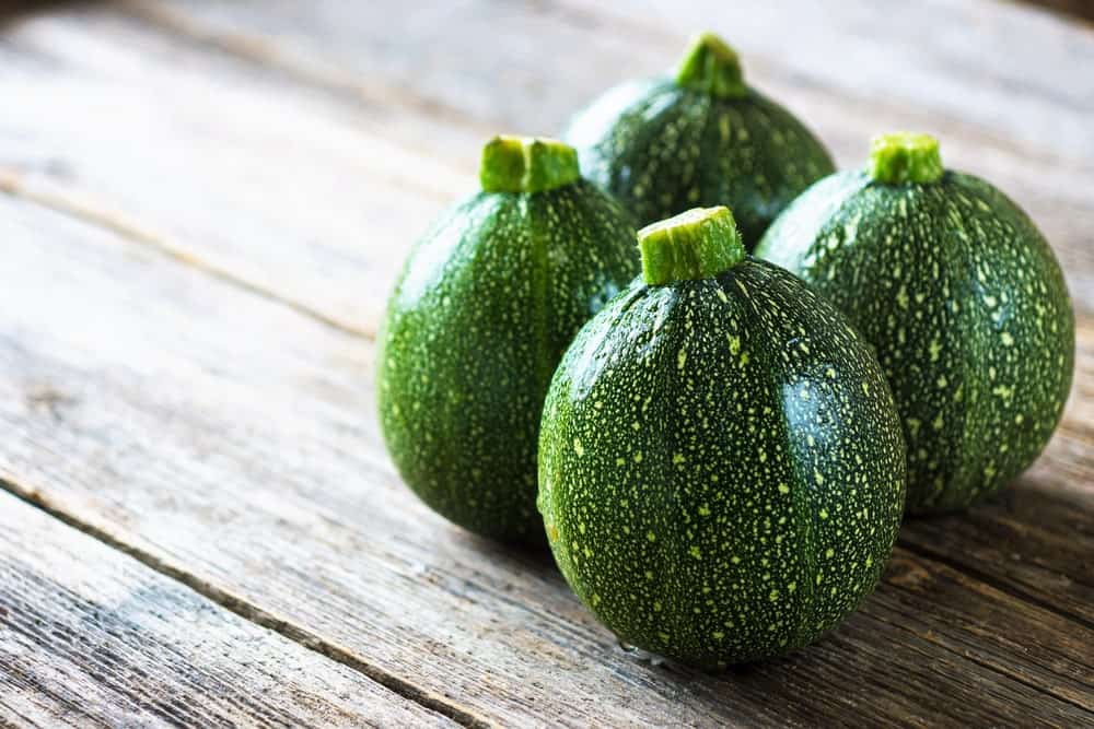 Pieces of fresh round zucchini.