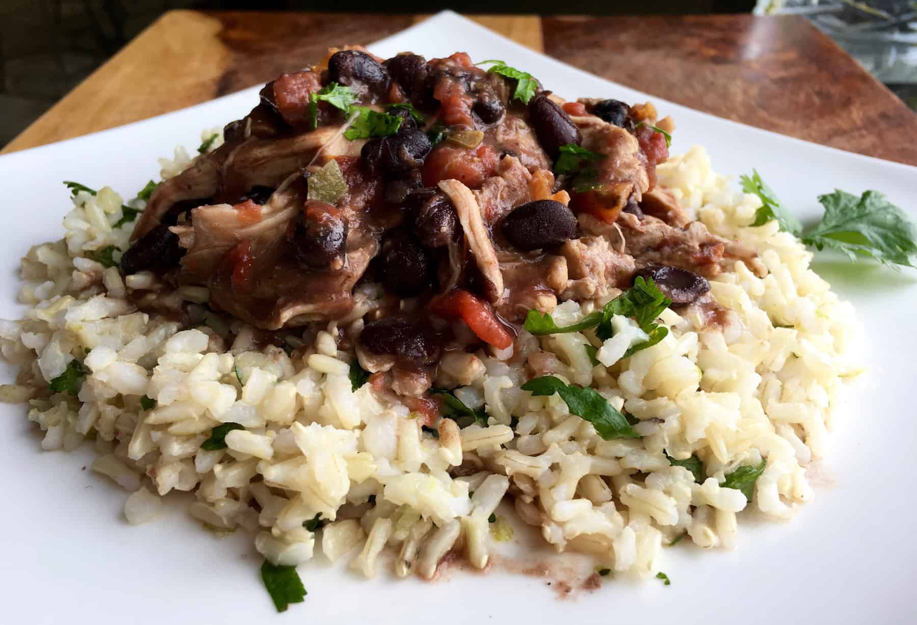 Freshly made Mexican rice and beans