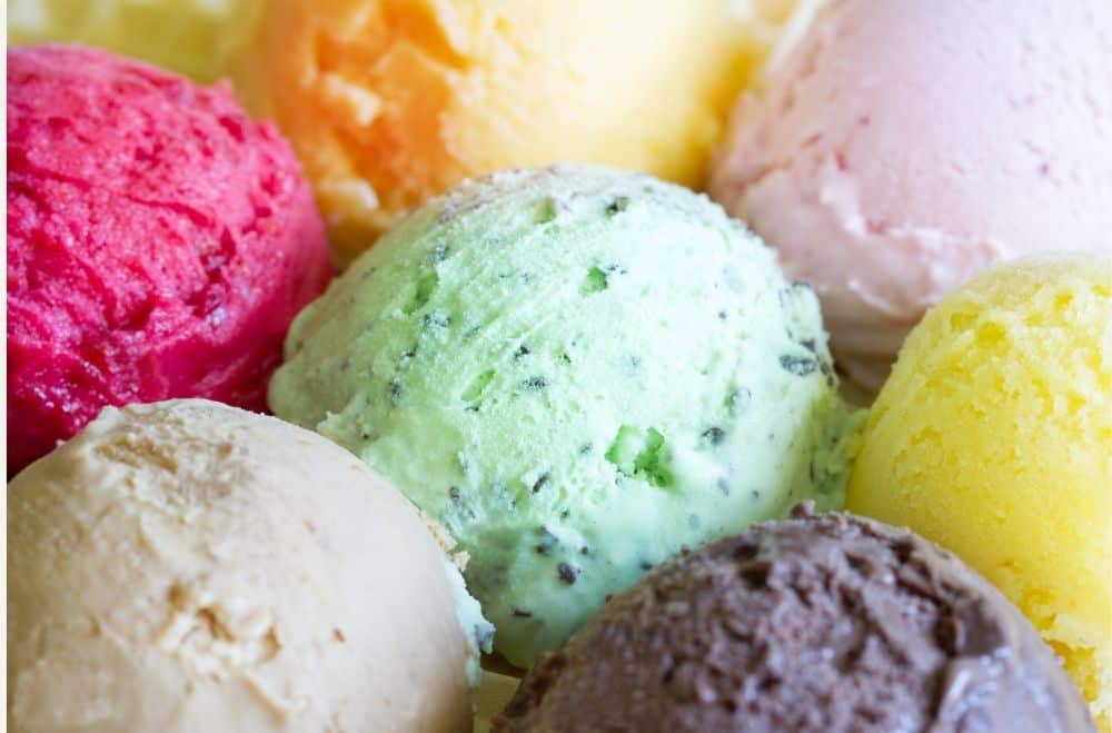 different flavors of ice cream