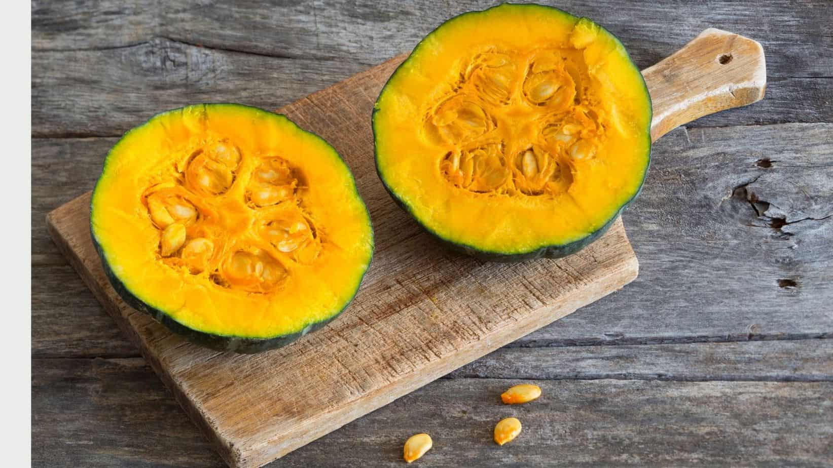 buttercup squash on a cutting board