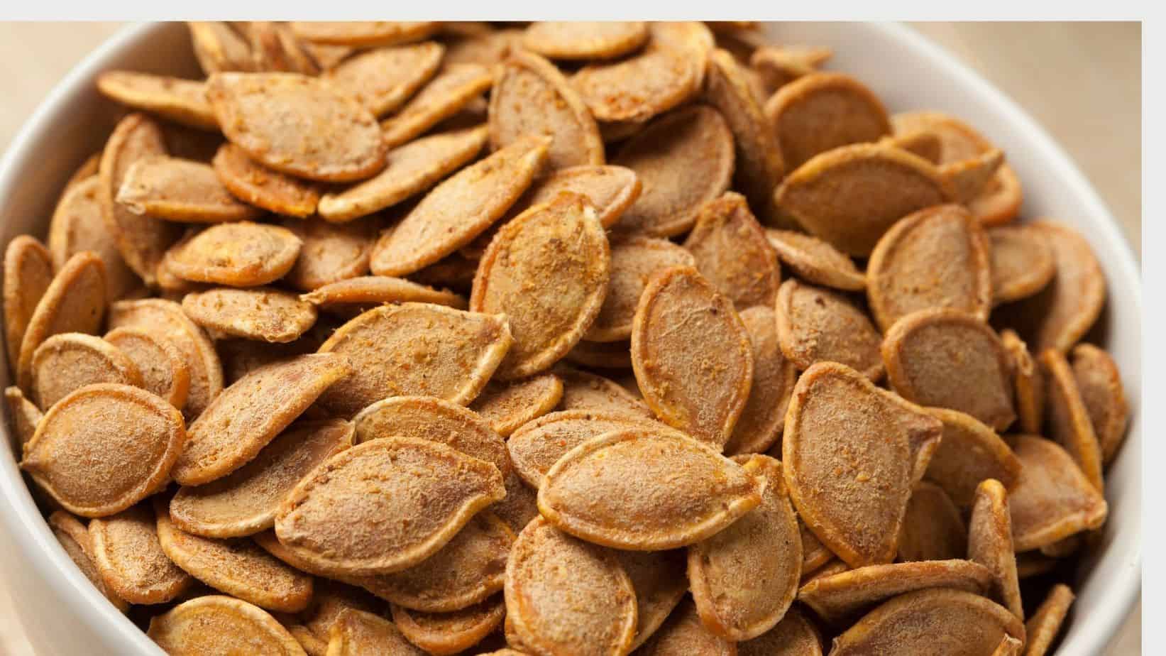 pumpkin seeds cooked in an air fryer