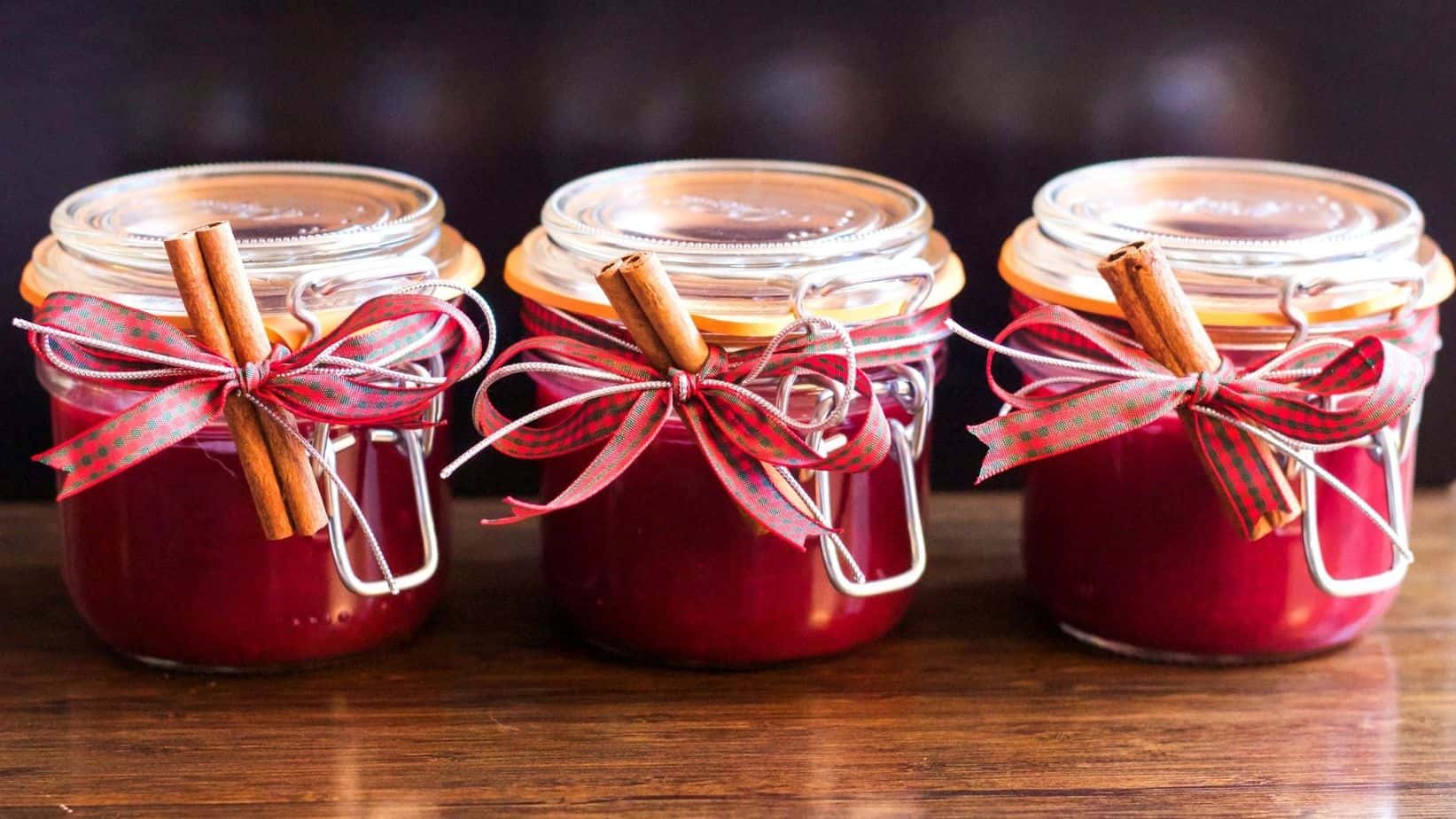 jars of homemade pluot jam