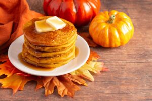 Pumpkin pancakes made from canned pumpkin 