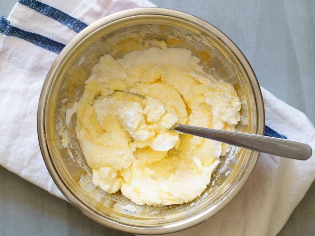 bowl of butter for caking cookies