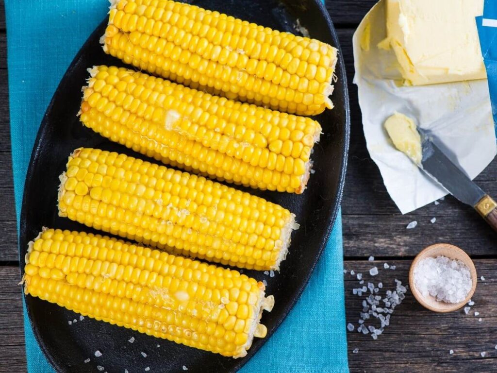 freshly made corn on the cob