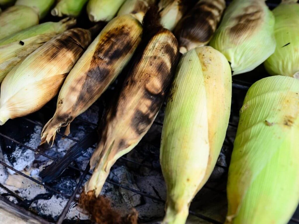 Corn Cooked on the Grill with the Husk On