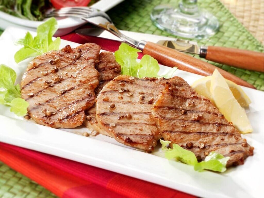 Cooked Pork Chops on a plate