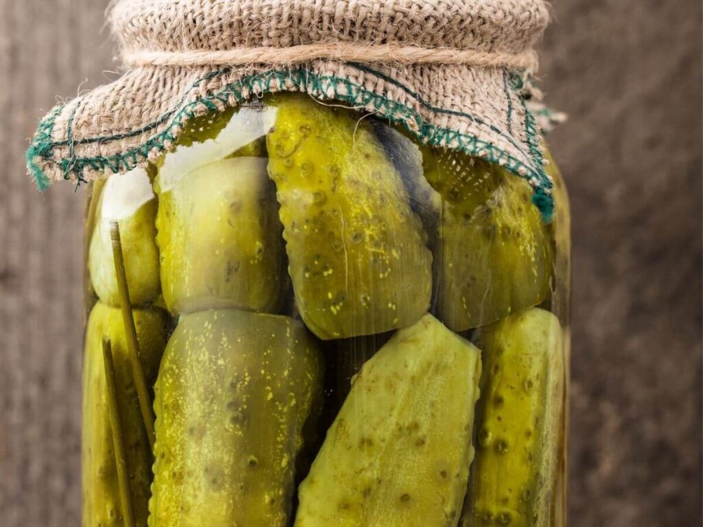 jar of pickles in juice
