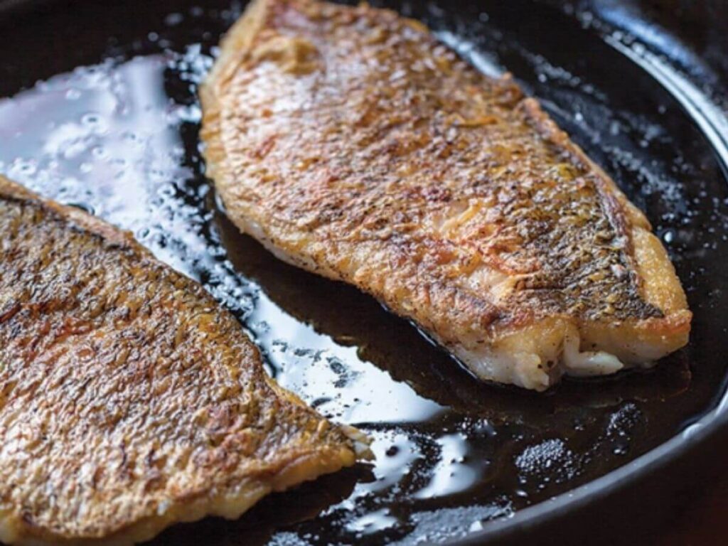 Cooked Whiting Fillets With Skin