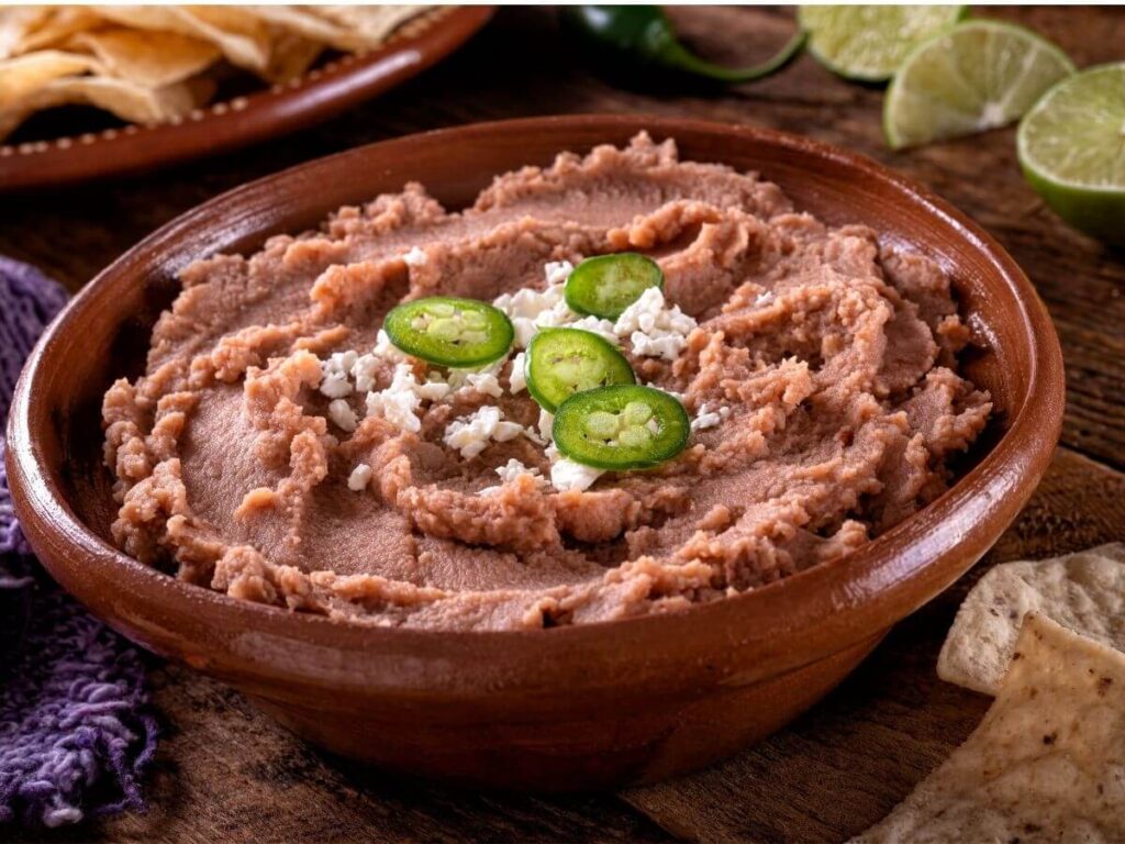 bowl of refried beans