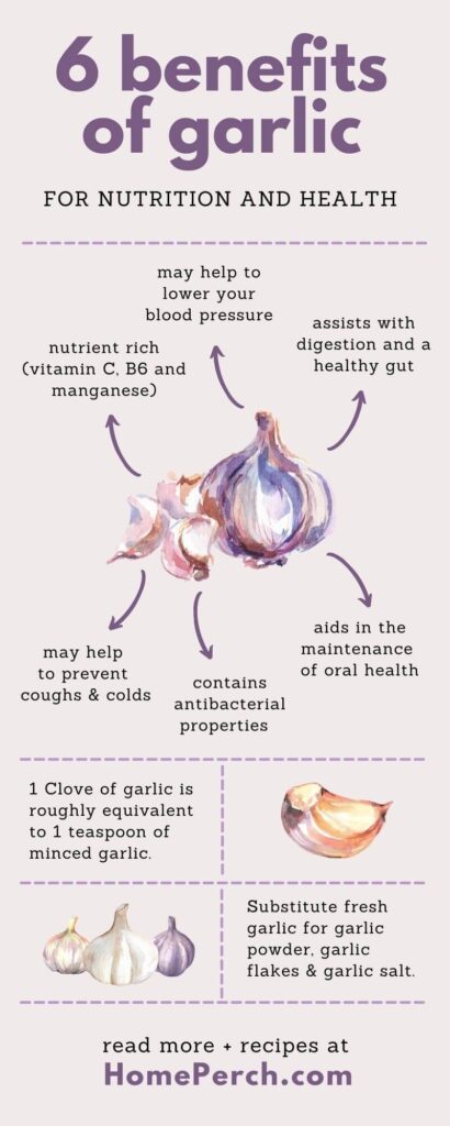 6 benefits of garlic infographic