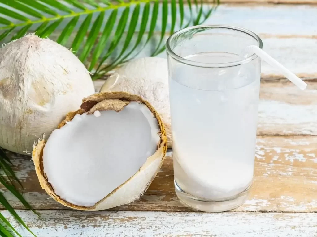glass of coconut milk