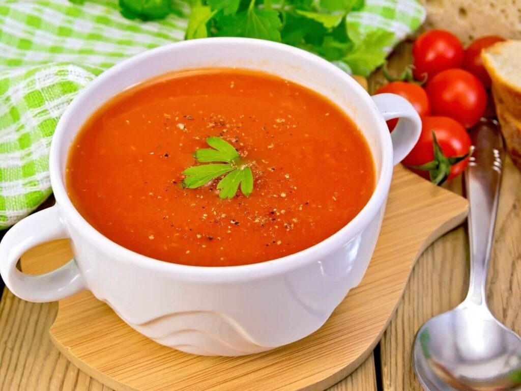 hot bowl of tomato soup