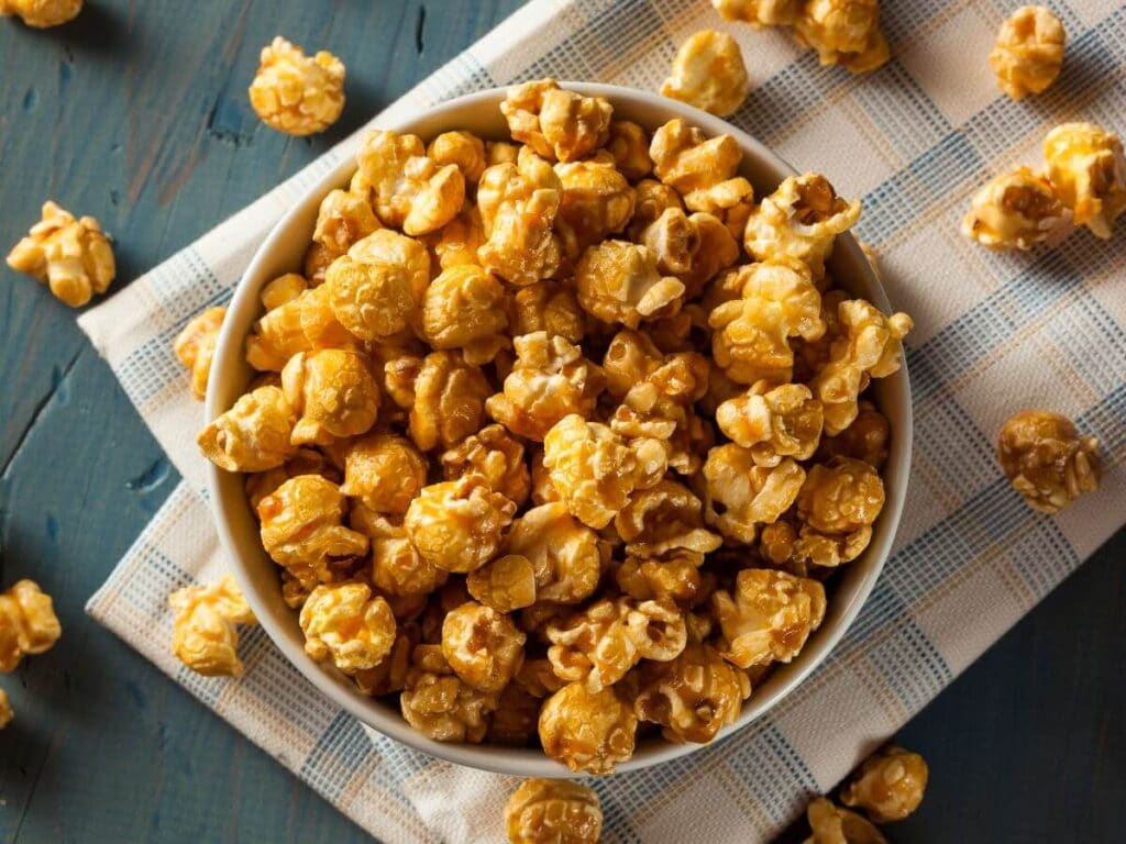 Caramel Popcorn with Made with Caramel Candies