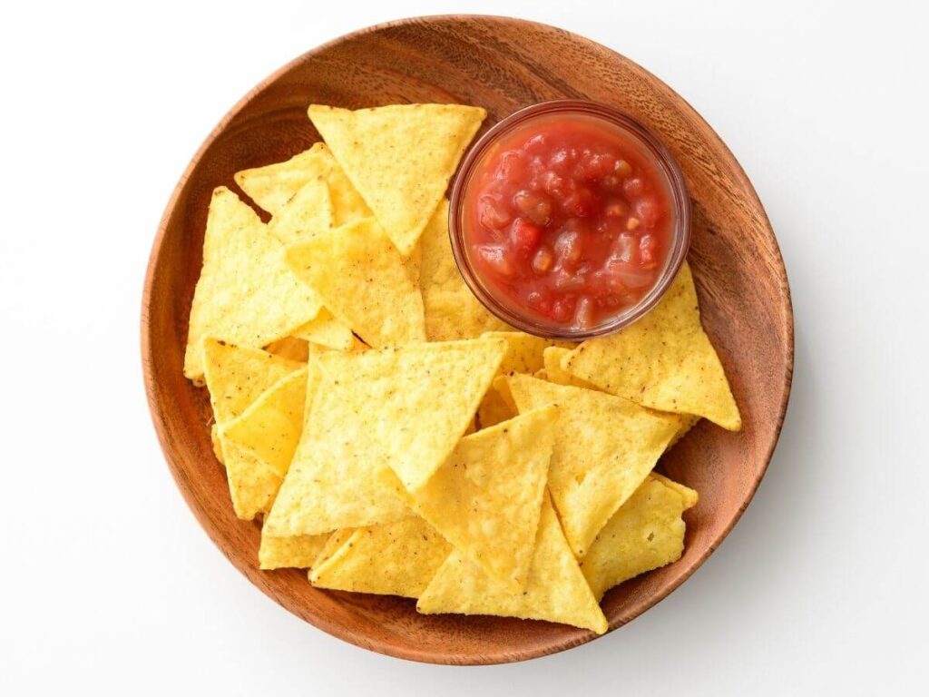 bowl of homemade tortilla chips