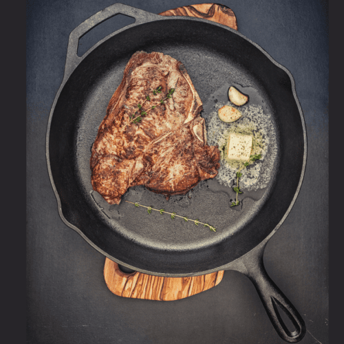 How to cook a steak in a cast iron skillet with butter