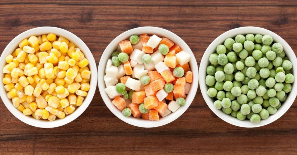 3 bowls of Frozen Vegetables