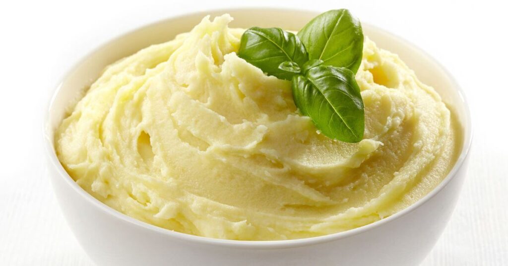bowl of freshly mashed potatoes