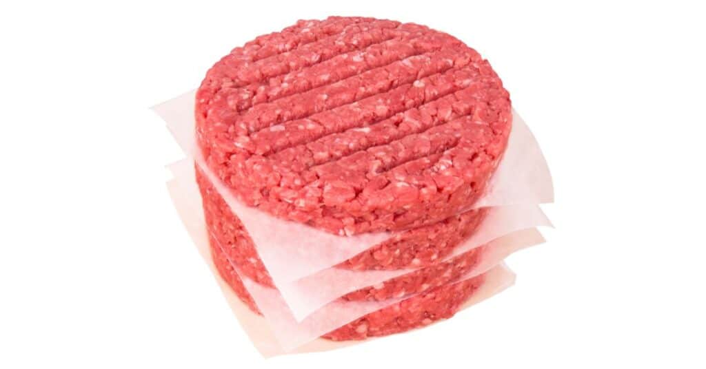 fresh hamburger patties