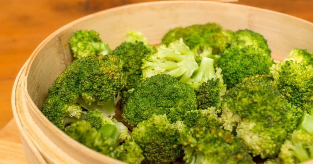 Broccoli in a steamer