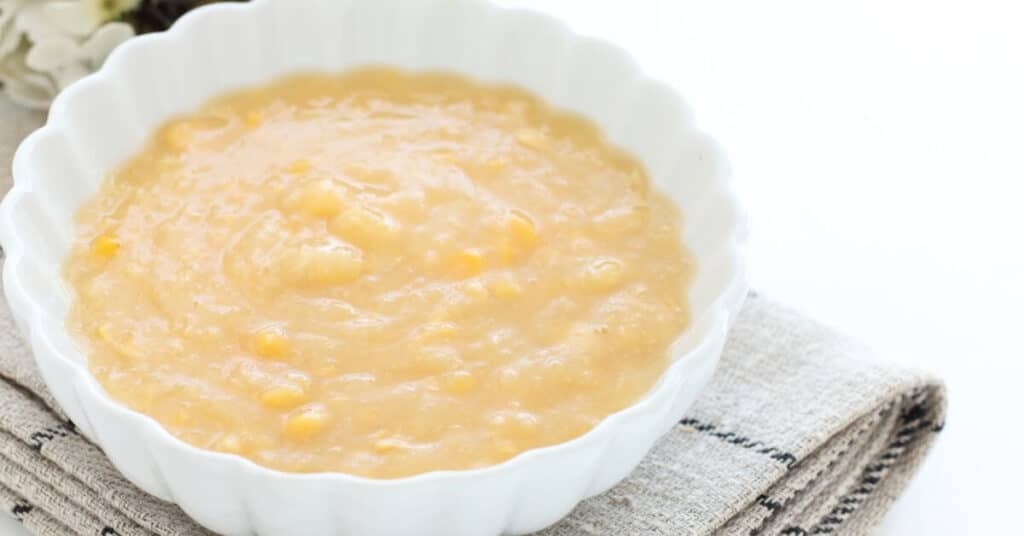 Creamed corn made with canned corn