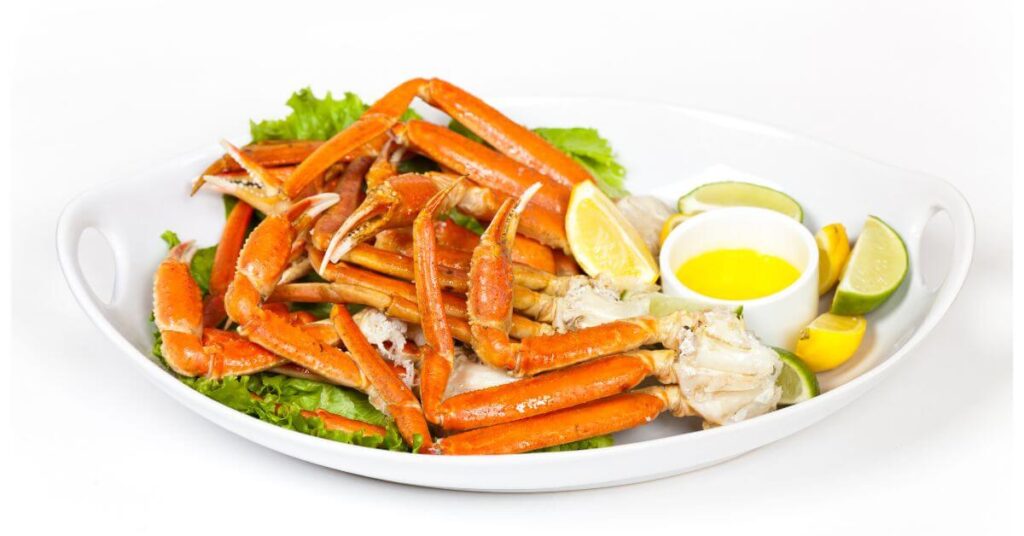 Plate of cooked Crab Legs