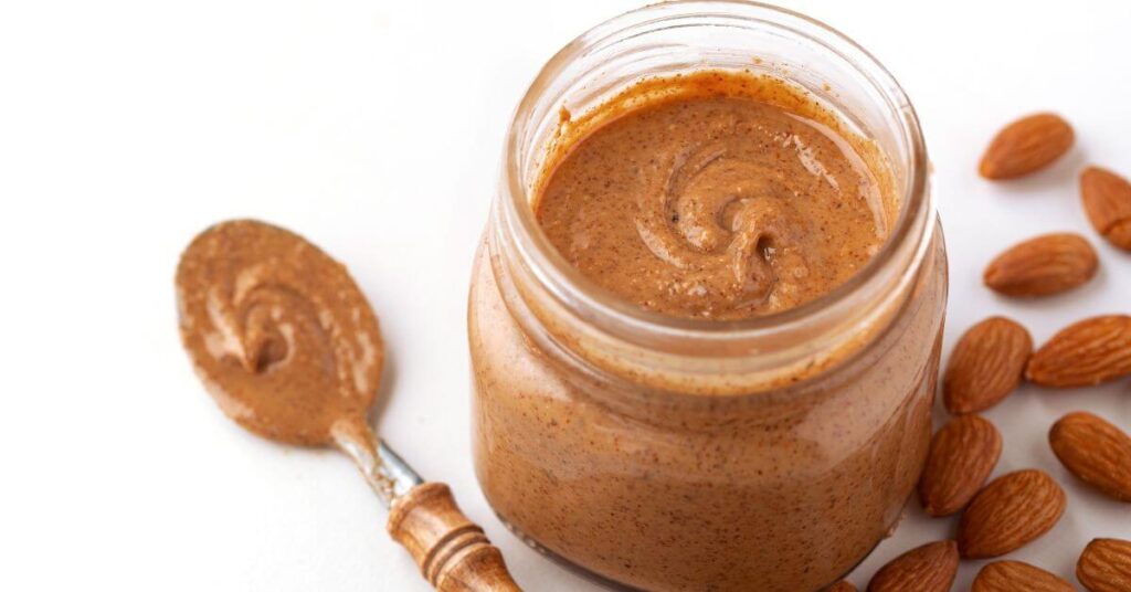 a jar of homemade almond butter