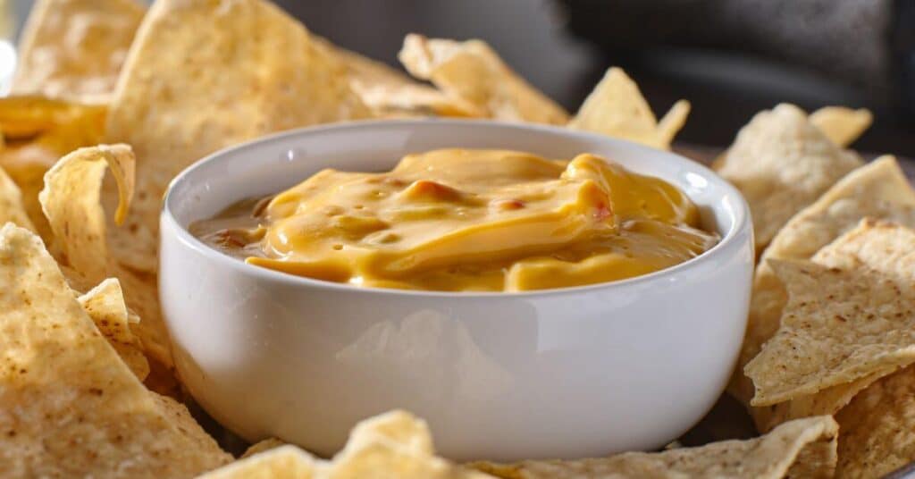 Queso made with Velveeta cheese