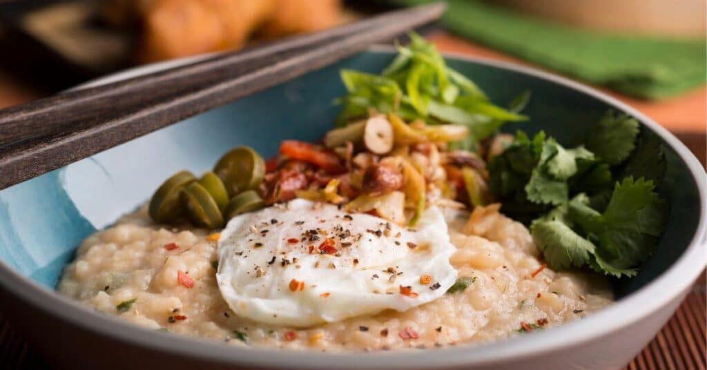 congee made with cooked rice