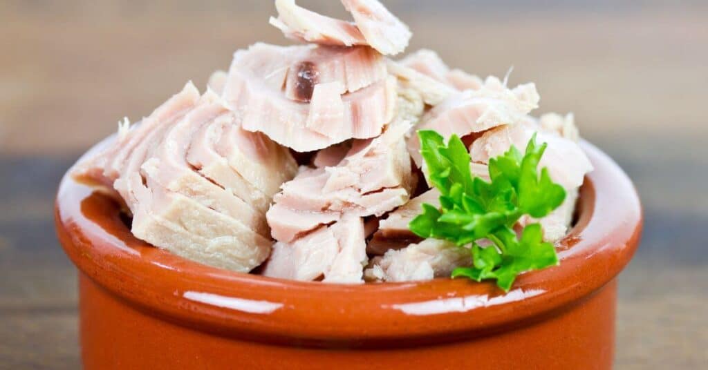 fresh tuna in a bowl