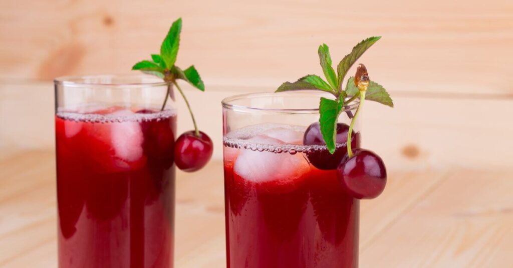 glass of tart cherry juice