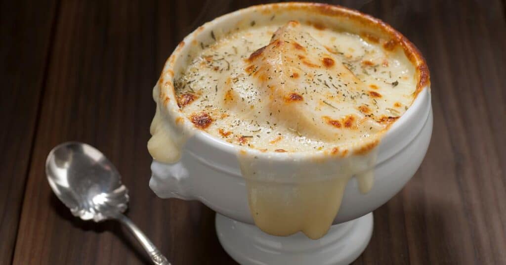 Bowl of French onion soup