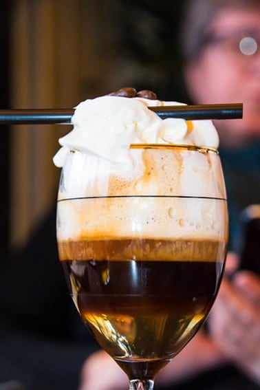 cup of Irish coffee with whipped cream
