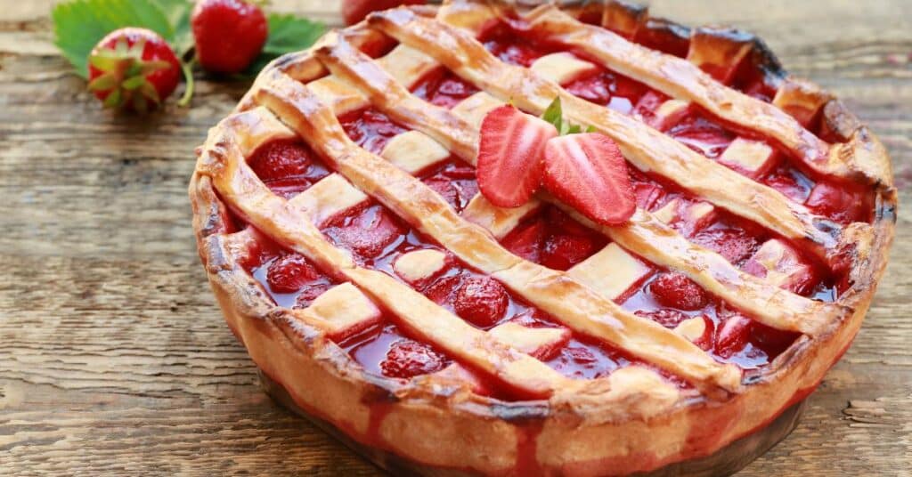 strawberry pie made with canned strawberry pie filling