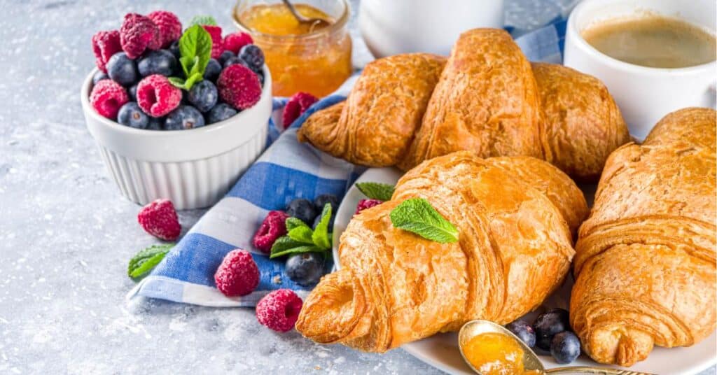 croissants and fruit