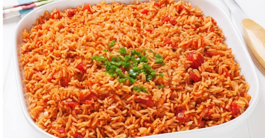 bowl of Spanish rice