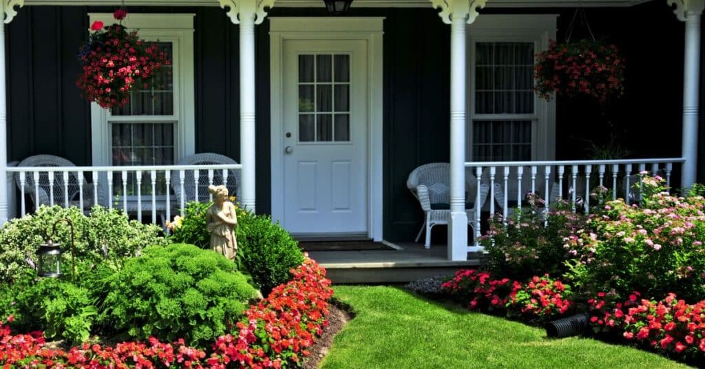 front yard with flowers