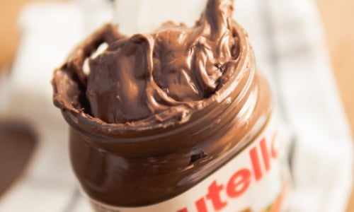 opened jar of Nutella