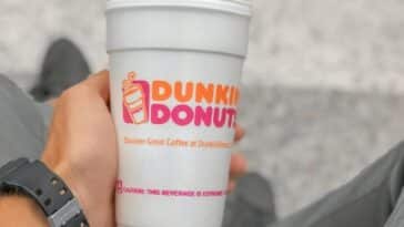 cup of Dunkin Donuts coffee